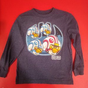 Old Navy Collectabilitee angry Bird Star Wars black boys' long sleeve Tee size M